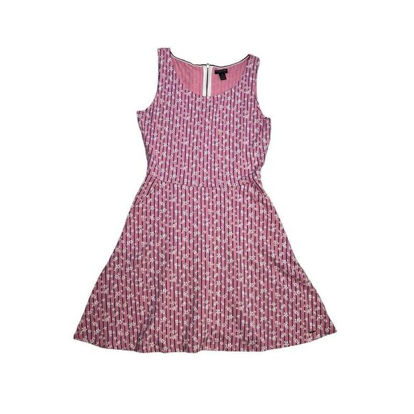 US Polo dress women’s Medium pink blue stripe sleeveless A-Line with pockets - Picture 4 of 9